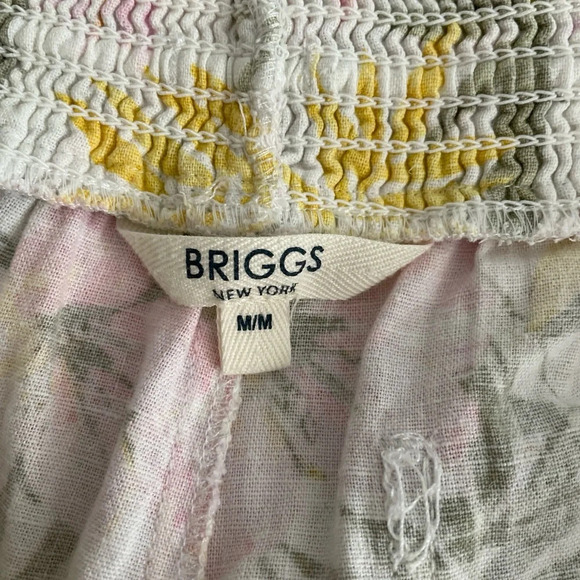 Briggs Women’s Linen Blend Pull-On Shorts Floral Tassels Pockets Medium - Picture 7 of 11